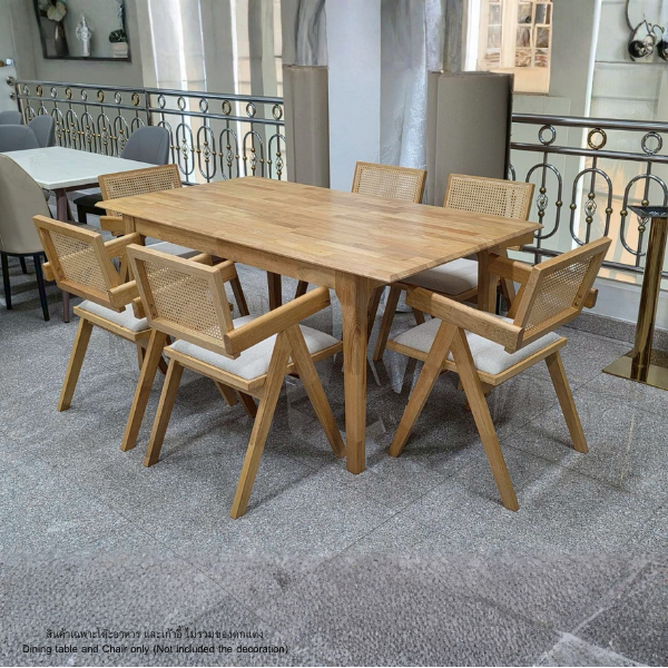 ชุดโต๊ะอาหารไม้ 6 ที่นั่ง WISDOM DESIGN FURNITURE รุ่น YUKI 170 ซม. สีบีช_4